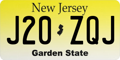 NJ license plate J20ZQJ