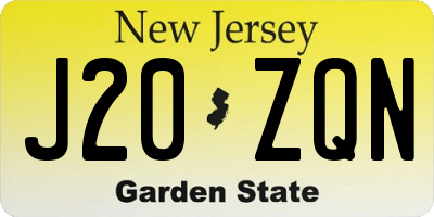NJ license plate J20ZQN