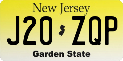 NJ license plate J20ZQP