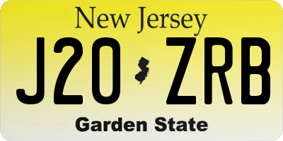 NJ license plate J20ZRB