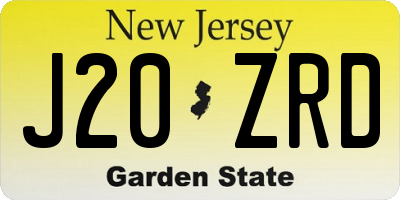NJ license plate J20ZRD