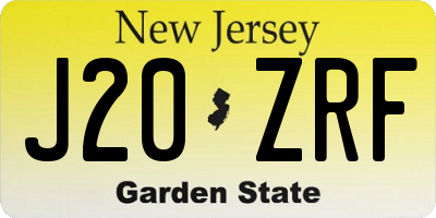 NJ license plate J20ZRF