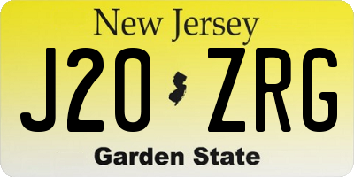NJ license plate J20ZRG