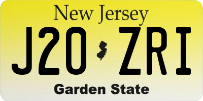 NJ license plate J20ZRI