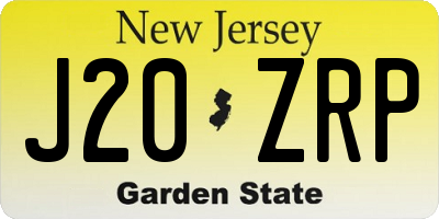 NJ license plate J20ZRP