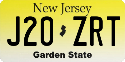 NJ license plate J20ZRT