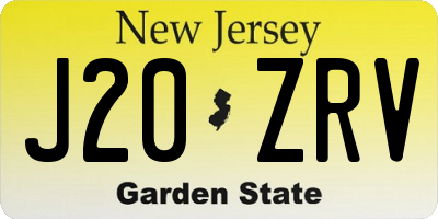 NJ license plate J20ZRV