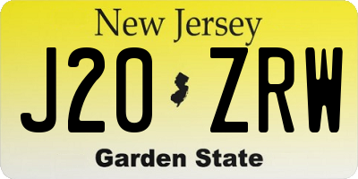 NJ license plate J20ZRW