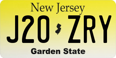 NJ license plate J20ZRY