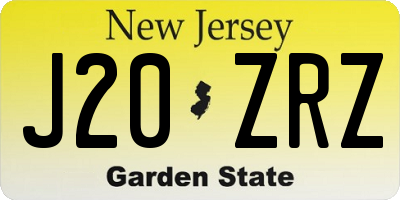 NJ license plate J20ZRZ