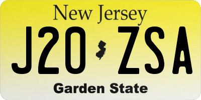 NJ license plate J20ZSA