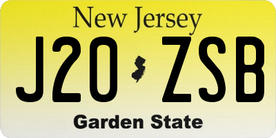 NJ license plate J20ZSB