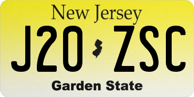 NJ license plate J20ZSC