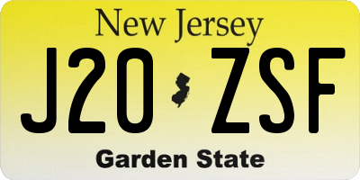 NJ license plate J20ZSF