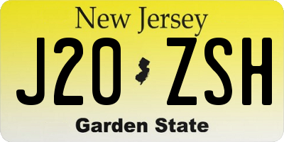 NJ license plate J20ZSH