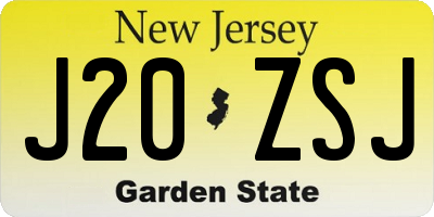 NJ license plate J20ZSJ