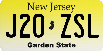 NJ license plate J20ZSL