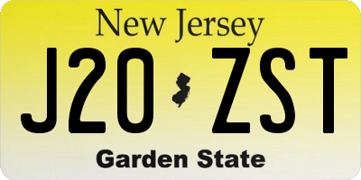 NJ license plate J20ZST