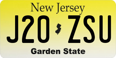 NJ license plate J20ZSU
