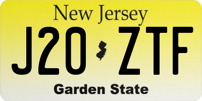 NJ license plate J20ZTF