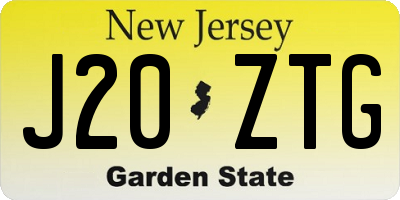 NJ license plate J20ZTG