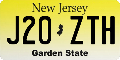 NJ license plate J20ZTH