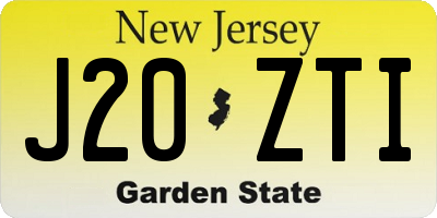 NJ license plate J20ZTI