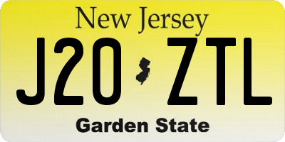 NJ license plate J20ZTL