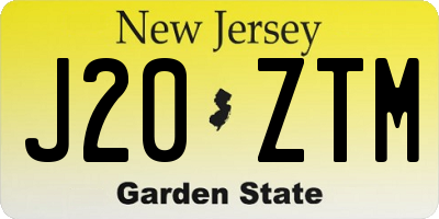 NJ license plate J20ZTM