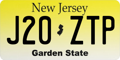 NJ license plate J20ZTP