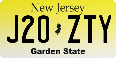 NJ license plate J20ZTY