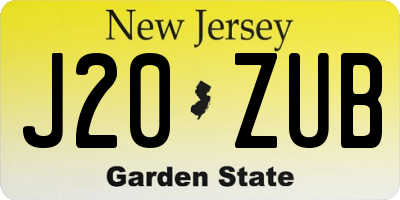 NJ license plate J20ZUB