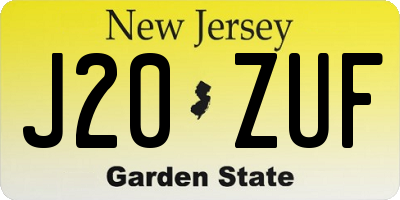 NJ license plate J20ZUF