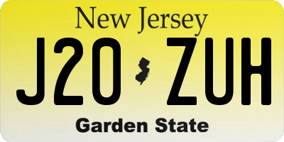 NJ license plate J20ZUH