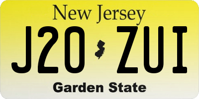NJ license plate J20ZUI