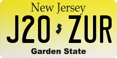 NJ license plate J20ZUR
