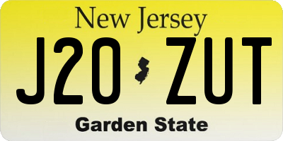 NJ license plate J20ZUT