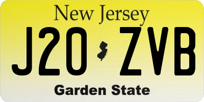 NJ license plate J20ZVB