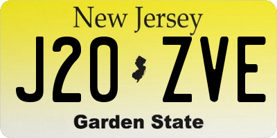 NJ license plate J20ZVE