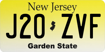 NJ license plate J20ZVF