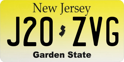 NJ license plate J20ZVG