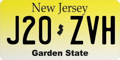 NJ license plate J20ZVH