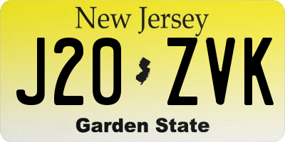 NJ license plate J20ZVK