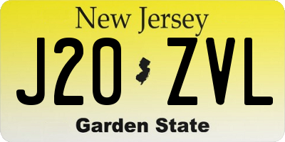 NJ license plate J20ZVL