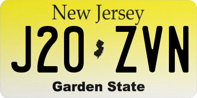 NJ license plate J20ZVN