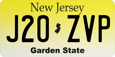 NJ license plate J20ZVP