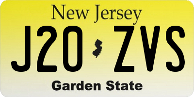 NJ license plate J20ZVS