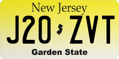 NJ license plate J20ZVT