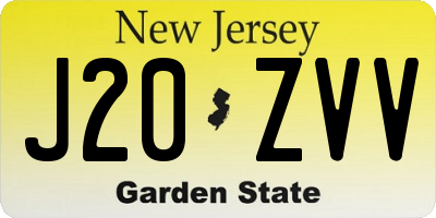 NJ license plate J20ZVV