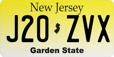 NJ license plate J20ZVX
